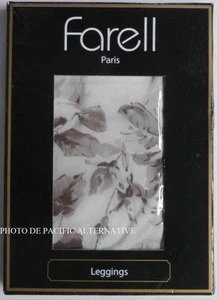 WHITE FLOWER Leggings Size 4 - 50 D - FARELL Women's Woman Flower NEW #C37 - Picture 1 of 2