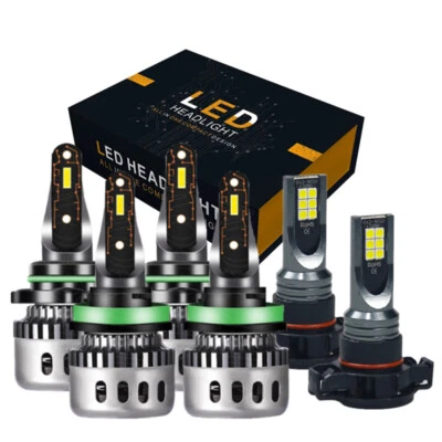 For Jeep Grand Cherokee 2011 2012 2013 LED Headlight + Fog Light Bulbs Combo Kit - Image 1 of 4