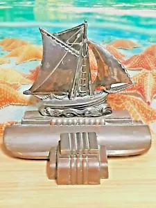 Cast Brass Ship Desk Top Ink Well Stand and Letter Holder - Picture 1 of 10