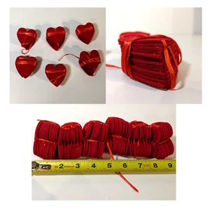 Valentines Day Garland Red Heart Hanging String Decorations 6 Pcs w 15 Hearts Ea - Picture 1 of 10