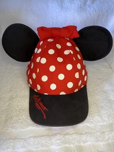 NEW Disneyland Kid’s Hat MINNIE MOUSE EARS Red Polka Dot Snap Back Youth Cap NWT - Picture 1 of 10