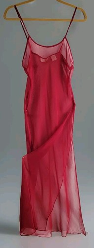 UNDERCOVER Y2K Victoria’s Secret G Label Abito Slip Rosso Trasparente Lingerie Sexy Spacco Alto S