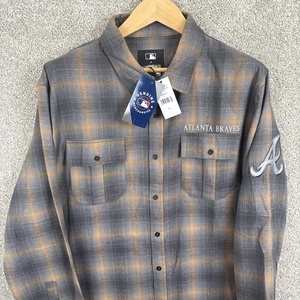 Atlanta Braves MLB x Darius Rucker Flannel Long Sleeve Button Up Flannel Mens XL - Picture 1 of 7