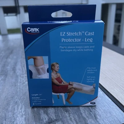 Carex 24", Latex-Free EZ Stretch Cast Protector Sleeve Leg Self Seals Unisex - Image 1 of 4