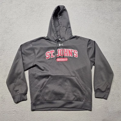 St Johns University Hoodie Sweathshirt Men's Large Under Armour Pullover Gray - Image 1 of 4