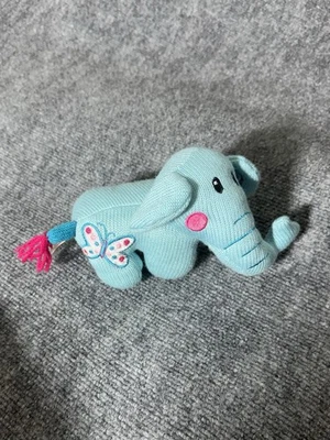 Dan Dee Collectors Choice Mini Blue Elephant Plush with Butterfly Patch - Image 1 of 3