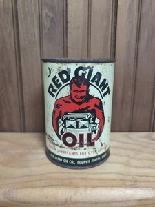 RARE Vintage Red Giant Motor Oil Metal One Quart Oil Can - Council Bluffs, Iowa - Picture 1 of 6