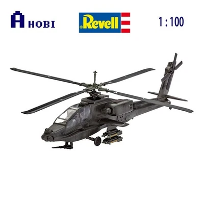 Revell 1:100 Scale AH-64A Apache Helicopter Assembly Set Model Kit  - Image 1 of 2