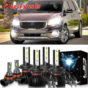 For Kia Sedona 2015-2017 LED Headlight High/Low Beam + Fog Light Bulbs 6000K 6X - Picture 1 of 16