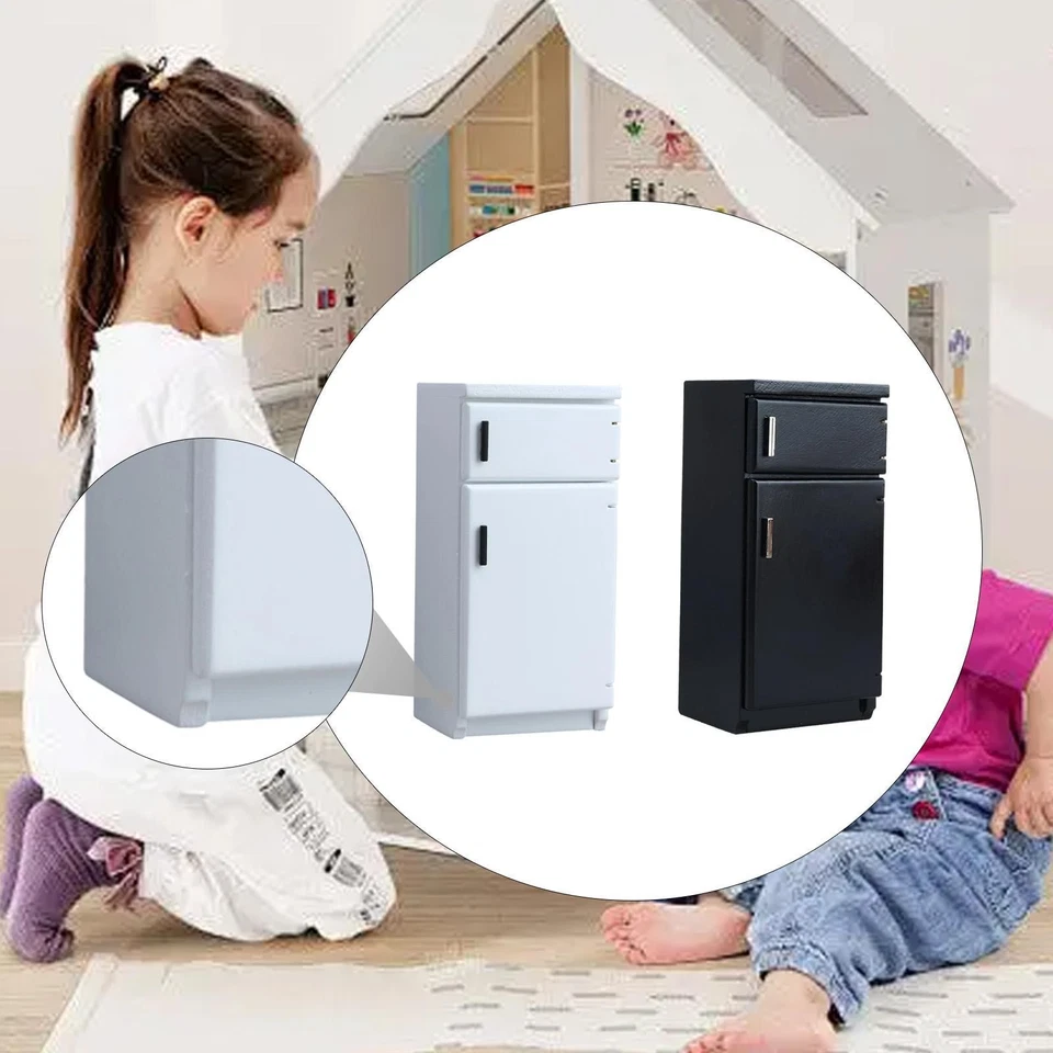 1:12 Maison de Poupée Cuisine Réfrigérateur Congélateur Maison de Poupée Meubles Salle à Manger Maison - Photo 1/1