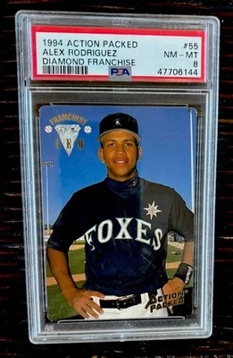 1994 Action Packed Diamond Franchise Alex Rodriguez Rookie PSA 8 Mariners RC - Image 1 of 2