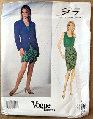 VOGUE Designer Original Genny 2844 Sz 12-16 Petite Jacket Top Skirt EASY UNCUT - Image 1 of 3