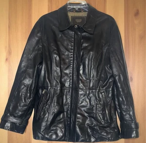 Authentic Coach schwarze Damen-Motorradjacke aus 100 % Leder klassisch Größe 12 durchgehender Reißverschluss - Bild 1 von 11