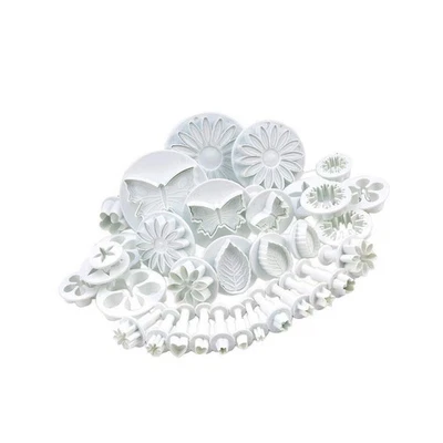 33 Piece Fondant Cake Cookie Plunger Cutter Sugarcraft Flower Leaf Butterfly ... - Image 1 of 4