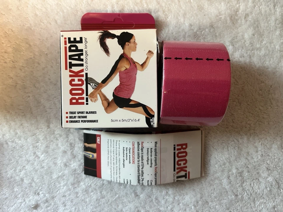 Cinta de Kinesiología RockTape Cinta de Recuperación Deportiva 2" Roll Run Bicicleta Correr Golf-Rosa Foto 1 de 3