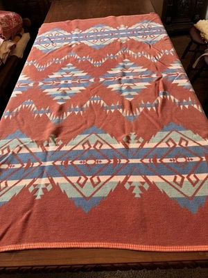 Vintage 50’s Beacon Camp Blanket Southwestern Aztec Reversible Heavy 69”x59” AS IS - Bild 1 von 4