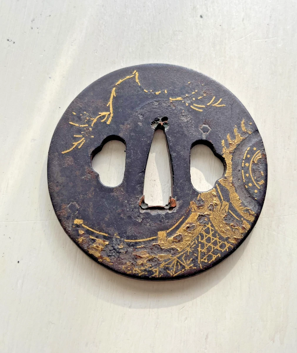 古董日本刀镡| eBay
