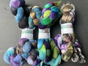 Hand dyed Spinning Fiber wool From Fat Cat yarn and the painting tiger 30oz - Picture 1 of 7