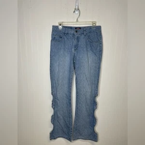 Vintage 90s Paris Blues Bootcut Jeans Cut Outs Women's Junior 11/Medium - Picture 1 of 4