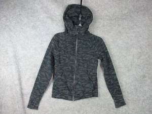 Lululemon Scuba Hoodie IV Womens 4 Black Gray Blue Camo Full Zip Logo Gym W4AFRS - Picture 1 of 16