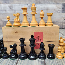  The Chess Empire-The French Lardy 3.75 Boxwood & Acacia  Staunton Wood Chess Pieces only Set : Toys & Games