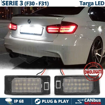 2 Luci TARGA Full LED per Bmw SERIE 3 F30 F31 PLACCHETTE Complete CANbus 6500K - Immagine 1 di 4