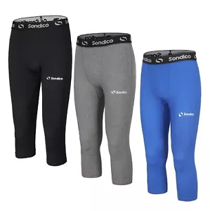 Mens Sondico No Pockets Core Three Quarter Base Layer Tights Sizes from S to 2XL - Picture 1 of 38