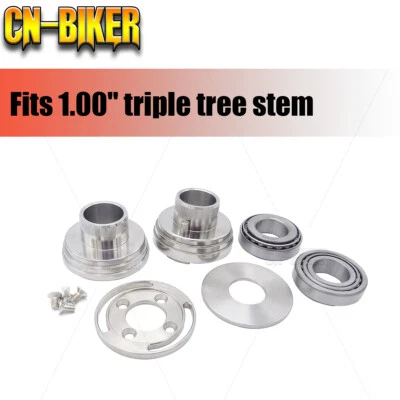 Rodamientos cromados horquilla interna cuello copa tope kits aptos para Harley Chopper Bobber 1936+ Foto 1 de 4