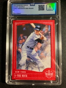 MICKEY MANTLE 2018 DIAMOND KINGS RED BORDER CARD-GRADED - Picture 1 of 2