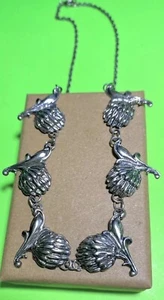 "Collar gargantilla de filigrana 925 de plata esterlina Art Nouveau 23 g 15,5"" FIRMADO" - Imagen 1 de 6