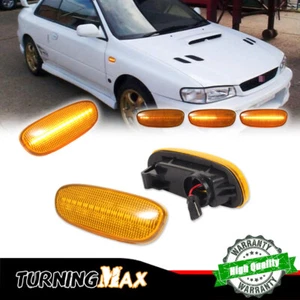 Sequential Amber LED Fender Side Marker Signal Lights For 1993-01 Subaru Impreza - Picture 1 of 11