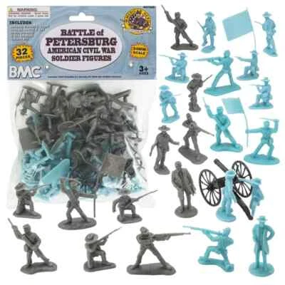 Bonecos soldados BMC CIVIL WAR de plástico exército masculino batalha de Petersburgo 1:32 54mm - Imagem 1 de 4