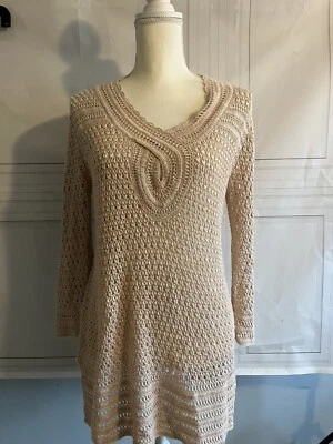 Calypso St Barth ecru cotton linen crochet sweater Size M - Изображение 1 из 4