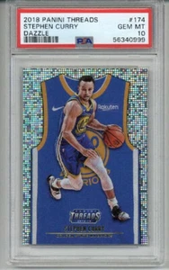 2018 PANINI THREADS DAZZLE #174 STEPHEN CURRY CARD WARRIORS PSA 10 LOW POP RARE - Picture 1 of 2