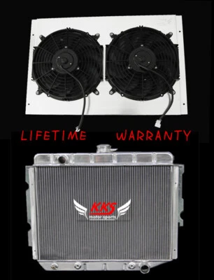 Cubierta de radiador de 3 filas 12" para ventilador 68-74 Dodge Plymouth Mopar coche bloque pequeño V8 Foto 1 de 4