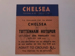 Chelsea v Tottenham Hotspur FA Cup 1964/65 Match Ticket stub - Picture 1 of 1