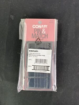 6 Pack Conair Pin and Match Black Bobby Pins 360 in Total - Image 1 of 4