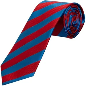 TIES R US Red and Blue Striped Classic Men's Tie Regular Tie Wedding Tie - Picture 1 of 3