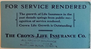 Vintage Ink Blotter Wallace Reid Petrolia Paper Advert Crown Life Insurance E1B - Picture 1 of 2