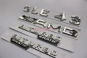 GLE43 AMG BITURBO 4 MATIC Letters Trunk Emblem Badge Sticker for Mercedes Benz - Foto 1 di 7