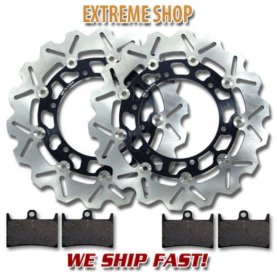 Rotor de freio dianteiro Yamaha + pastilhas XV 1700 Road Star (2004-2008) S (08-14) meia-noite - Imagem 1 de 2