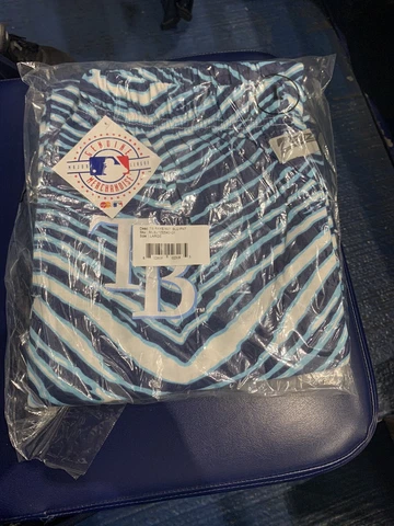 Size Large L Tampa Bay Rays MLB Majestic Zubaz Men's Zebra Comfy Pants SGA New Cover