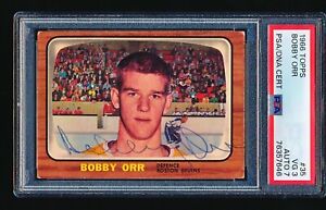 1966 Topps Signed Autographed BOBBY ORR Rookie #35 PSA 3 Auto 7