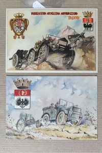 AUTIERI REGGIMENTO ARTIGLIERIA MOTORIZZATO TRENTO-LOTTO 2 CARTOLINE-C84-170 - Picture 1 of 1