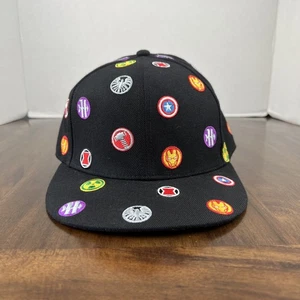 Marvel Avengers Embroidered Fitted Hat Size 7 1/4 Black Baseball Cap - Picture 1 of 10