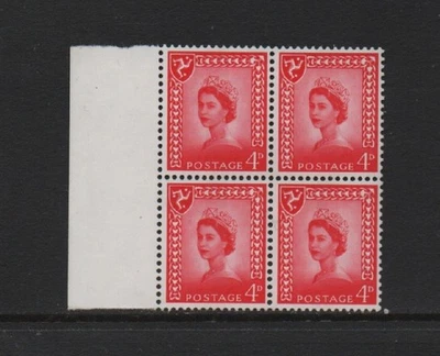 ISLE OF MAN 1969 4d. brt vermilion (one phosphor band) (SG6) BLOCK OF 4 *VF MNH* - Image 1 of 2