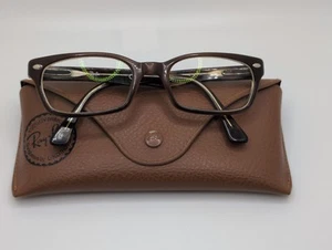 Ray Ban Schwarz Brille RB5150 Rechteckig 50-19-135 NUR GESTELL Braun/Schildpatt - Bild 1 von 16