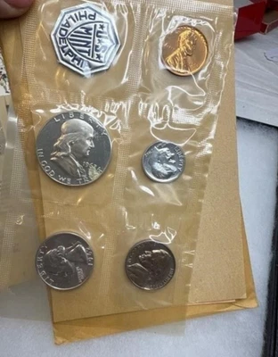 1962 PC Proof Coin US Mint Treasury Department 5 Coin Set OGP+COA - Image 1 of 2