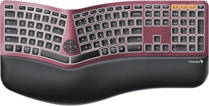 ProtoArc EK01 Plus Backlit Bluetooth Ergonomic Split Keyboard - WINE RED - NEW - Picture 1 of 7