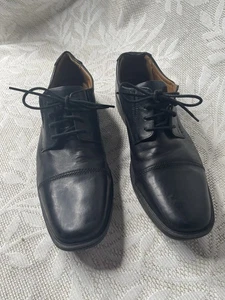 Clark’s Men’s Leather Oxford Tilden Cap Black Dress Shoe Size 9 - Picture 1 of 6